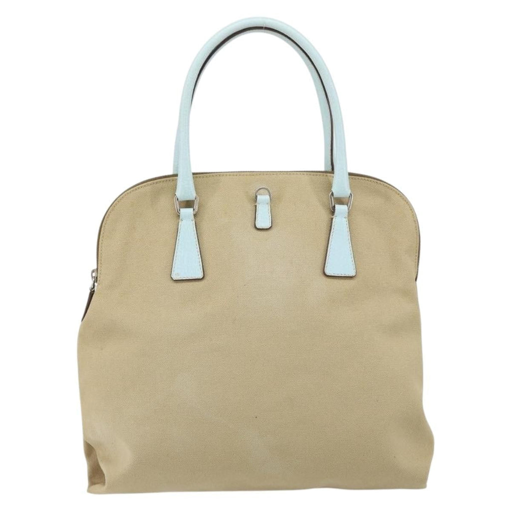 Prada Vintage Handbag Canvas Beige Canvas Handbag (Pre-Owned)