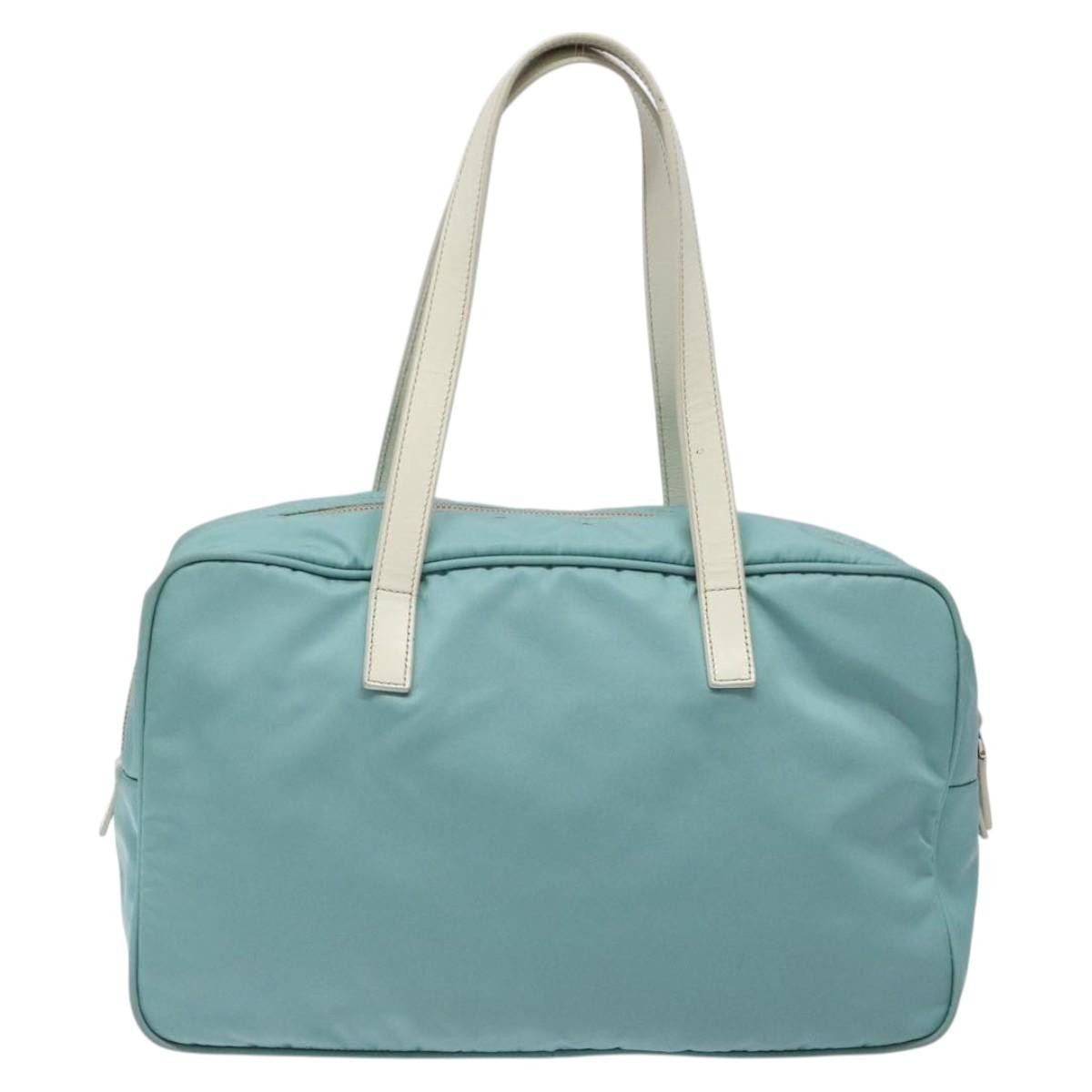 Prada Vintage Handbag Tessuto Blue Nylon Handbag (Pre-Owned)
