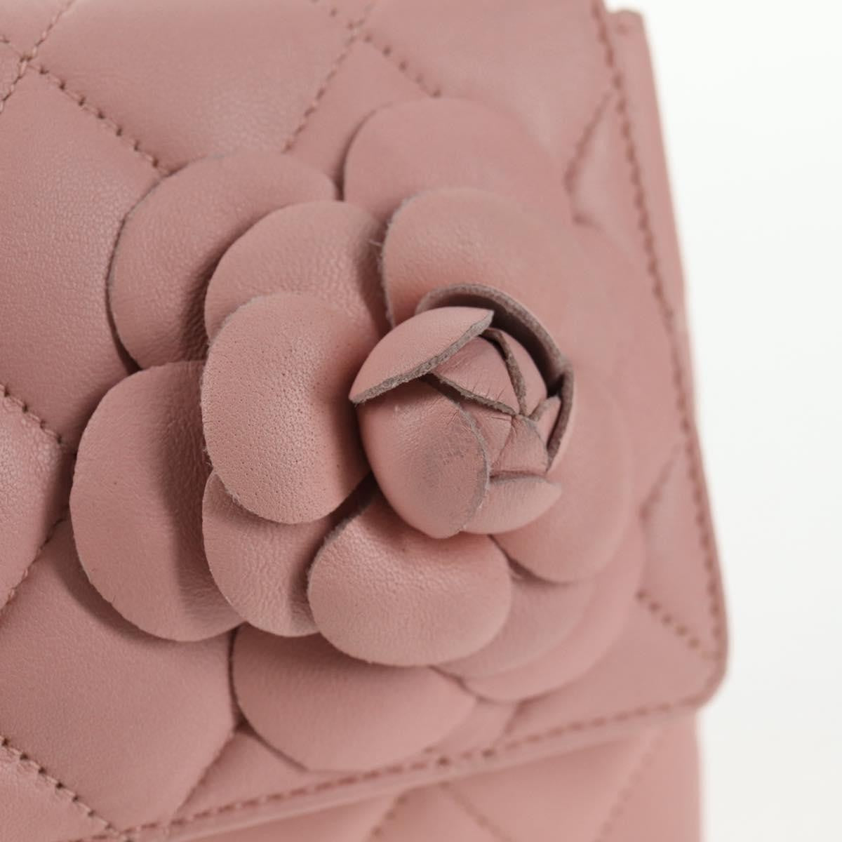 Chanel Vintage Camellia Flap Bag Quilted Lambskin Pink Leather Bag (Pre-Owned)