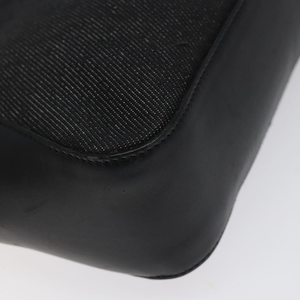 Gucci Vintage Tote Canvas Black Canvas Tote Bag Bag (Pre-Owned)