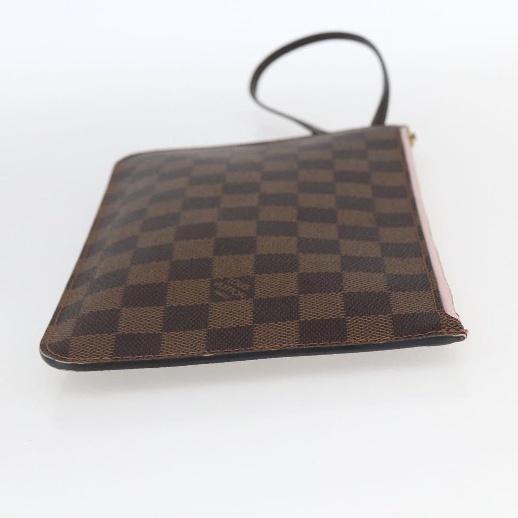 Louis Vuitton Neverfull Pochette Damier Brown Canvas Clutche & Pouche Bag (Pre-Owned)
