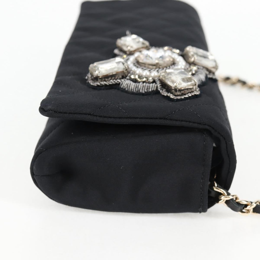 Chanel Chain Flap Shoulder Bag Quilted Nylon Black Nylon Shoulder Bag Bag (Pre-Owned)