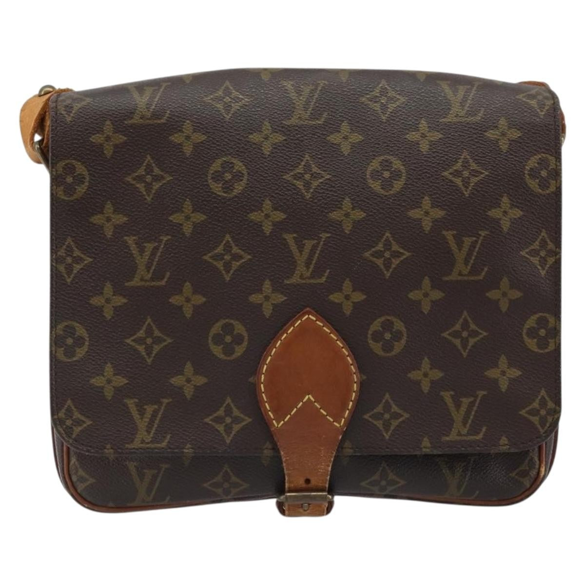 Louis Vuitton Cartouchiere Handbag Monogram Canvas Brown Canvas Shoulder Bag Bag (Pre-Owned)