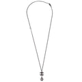 Chanel Vintage Cc Pendant Necklace Metal Black Metal Necklace Jewelry (Pre-Owned)