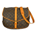 Louis Vuitton Saumur Handbag Monogram Canvas Brown Canvas Shoulder Bag Bag (Pre-Owned)