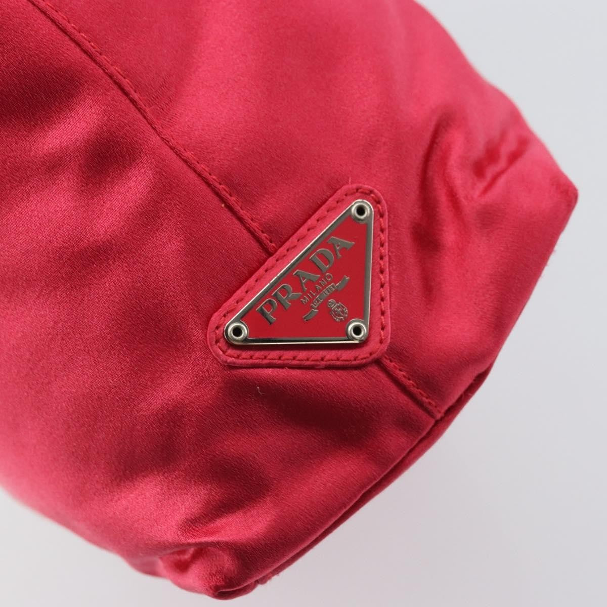 Prada Vintage Handbag Satin Red Satin Handbag (Pre-Owned)