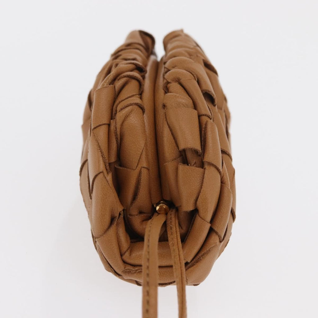 Bottega Veneta The Pouch Coin Purse Intrecciato Nappa Brown Leather Clutche & Pouche Bag (Pre-Owned)
