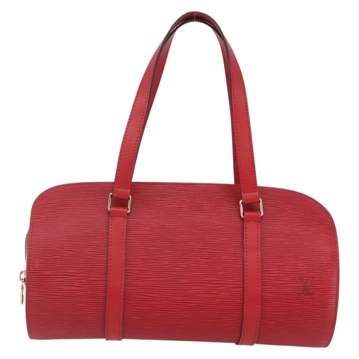 Louis Vuitton Soufflot Handbag Epi Leather Red Leather Shoulder Bag Bag (Pre-Owned)