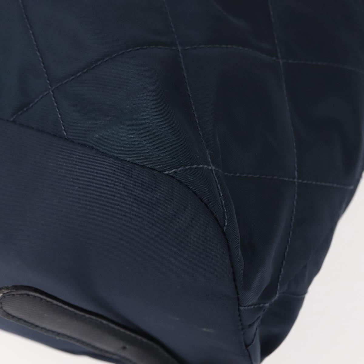 Prada Buckle Backpack Quilted Tessuto Navy Nylon Backpack Bag (Pre-Owned)