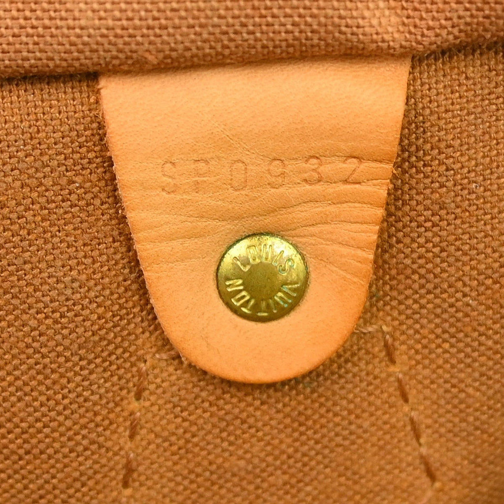 Louis Vuitton Speedy Handbag Monogram Canvas Brown Canvas Handbag (Pre-Owned)