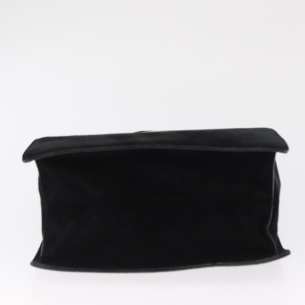 Prada Vintage Handbag Suede Black Suede Handbag (Pre-Owned)