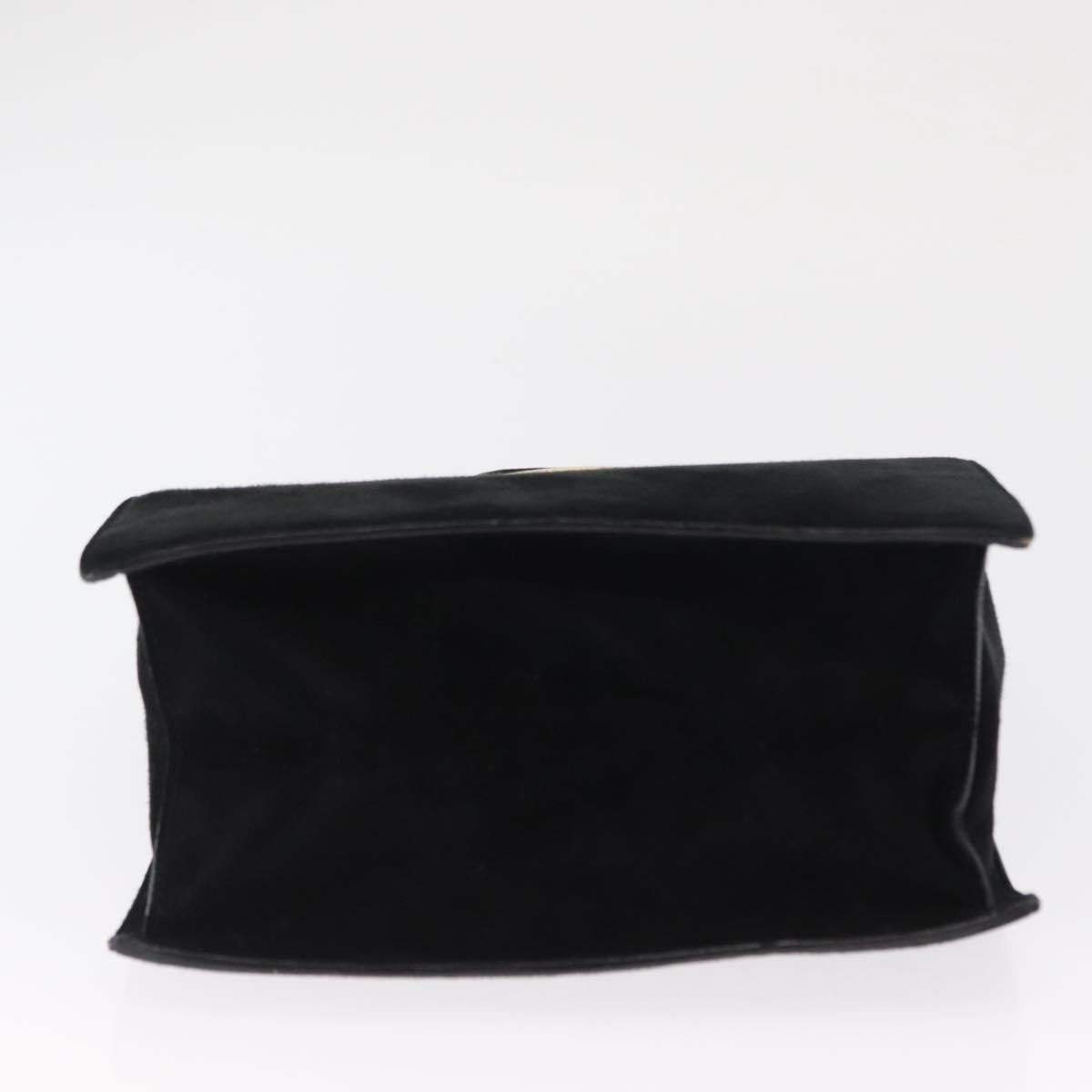 Prada Vintage Handbag Suede Black Suede Handbag (Pre-Owned)