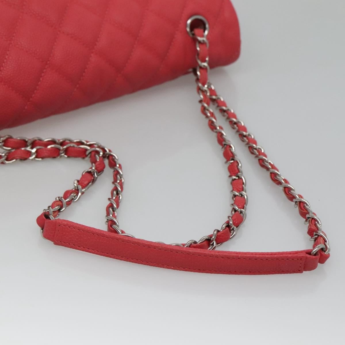 Chanel Flap Shoulder Bag Quilted Lambskin Pink Calfskin Shoulder Bag Bag (Pre-Owned)