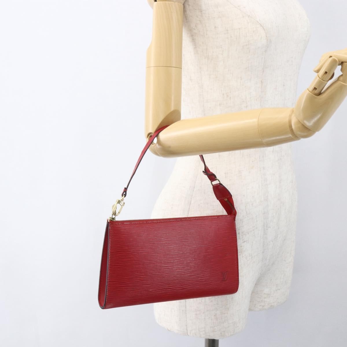 Louis Vuitton Pochette Accessoires Epi Leather Red Leather Clutche & Pouche Bag (Pre-Owned)