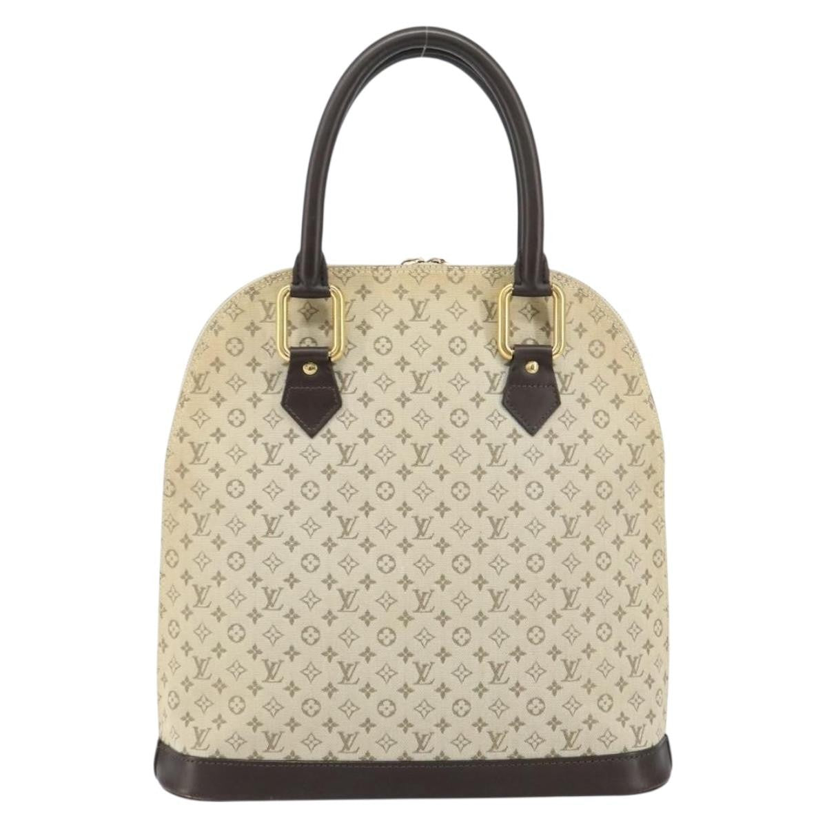 Louis Vuitton Alma Handbag Mini Lin Monogram Khaki Canvas Handbag (Pre-Owned)
