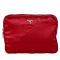 Prada Zip Around Toiletry Bag Silk Red Satin Clutche & Pouche Bag (Pre-Owned)