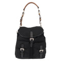 Prada Double Pocket Drawstring Shoulder Bag Tessuto Black Nylon Shoulder Bag Bag (Pre-Owned)