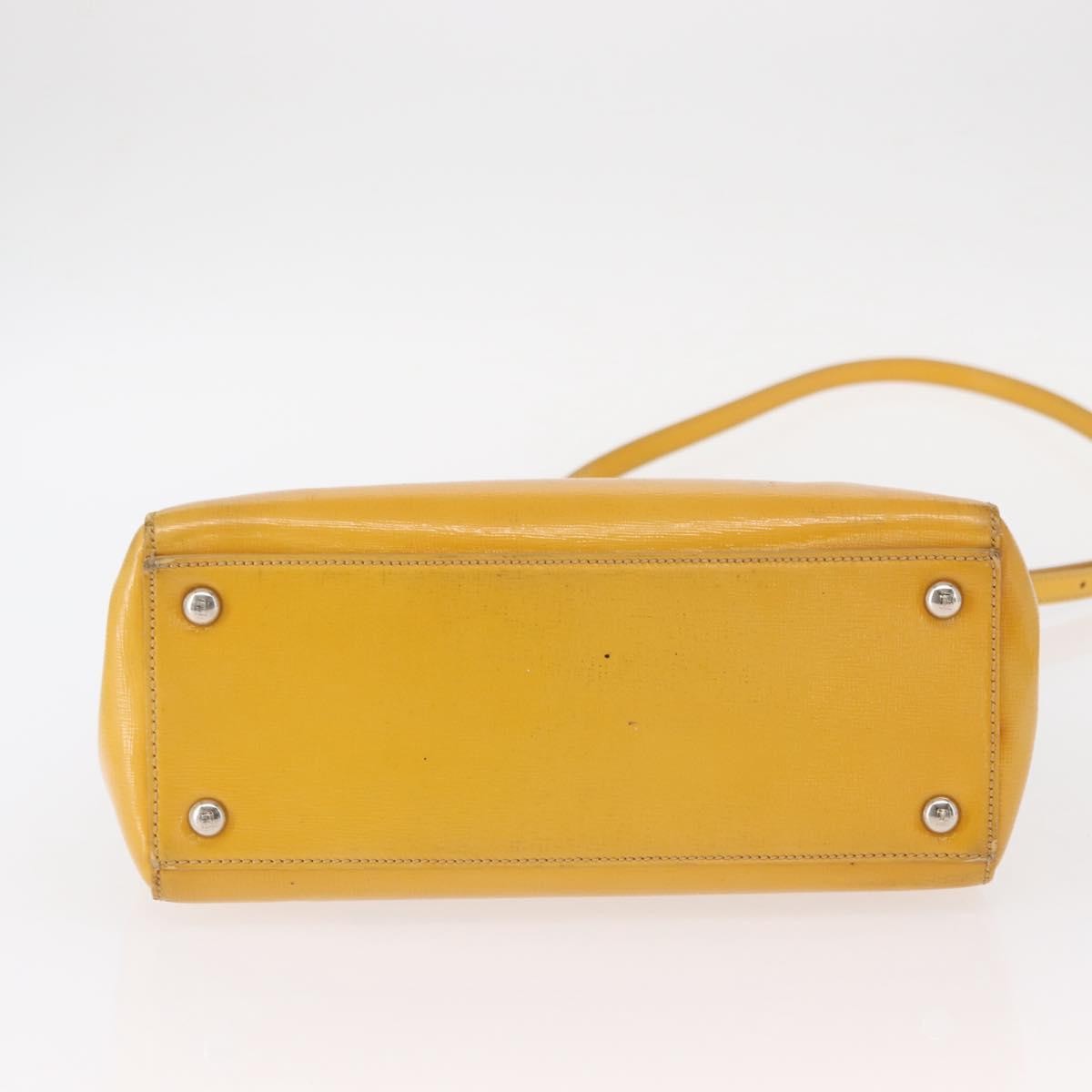 Fendi 2Jours Bag Leather Yellow Leather Handbag (Pre-Owned)