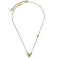 Louis Vuitton Essential V Perle Necklace Metal With Faux Pearls Gold Gold_Plated Necklace Jewelry (Pre-Owned)