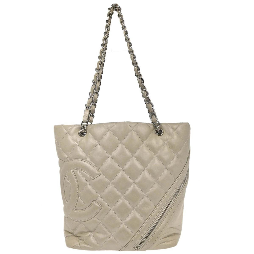 Chanel 31 Rue Cambon Chain Tote Caviar Ecru Leather Tote Bag Bag (Pre-Owned)