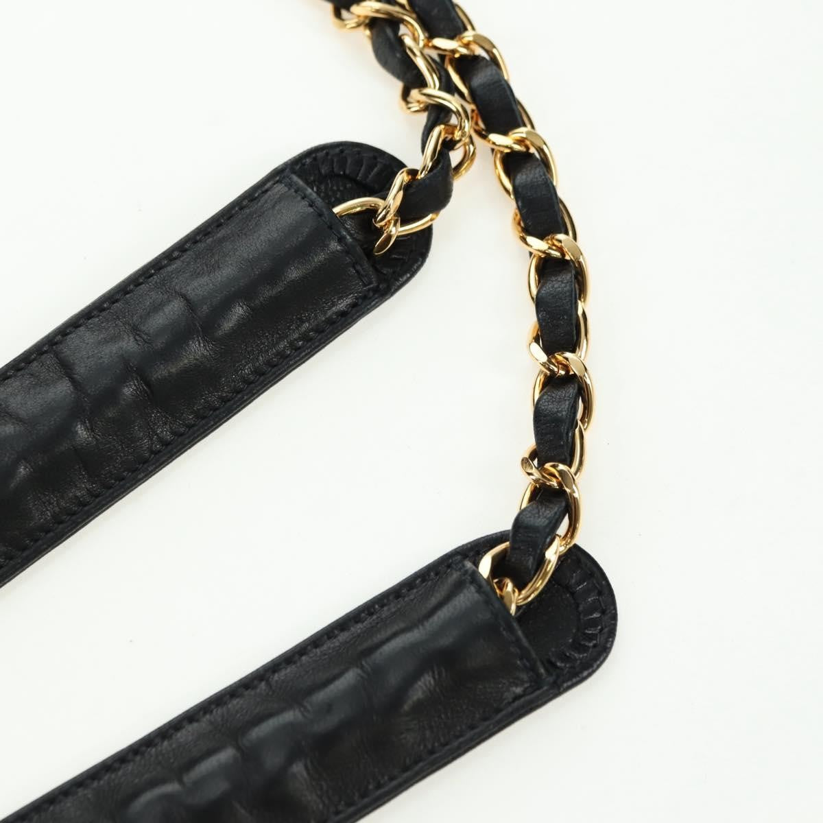 Chanel Vintage Zip Chain Shoulder Bag Quilted Lambskin Black Leather Shoulder Bag Bag (Pre-Owned)