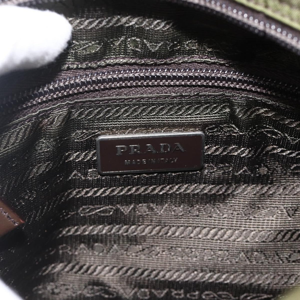 Prada Buckle Messenger Bag Tessuto Green Nylon Shoulder Bag Bag (Pre-Owned)
