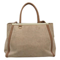 Fendi 2Jours Bag Canvas Beige Canvas Tote Bag Bag (Pre-Owned)
