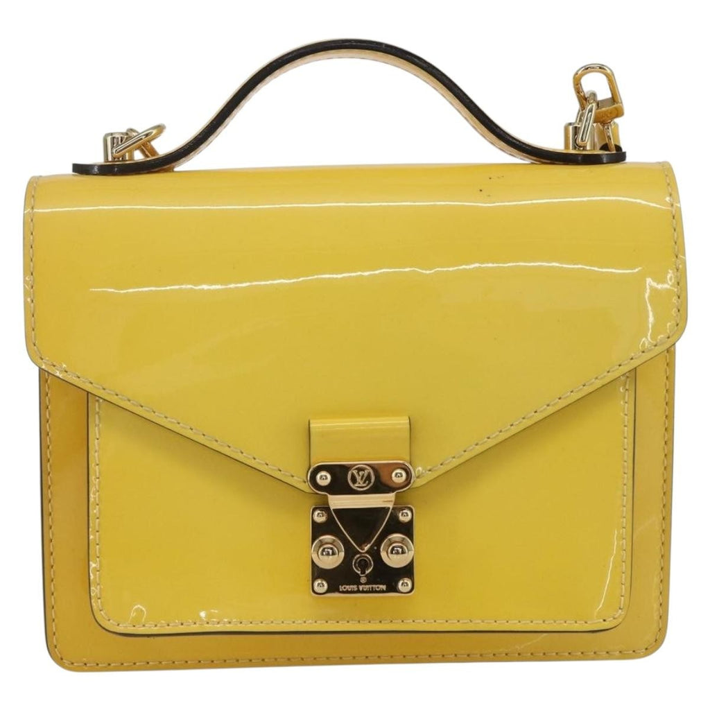 Louis Vuitton Monceau Handbag Vernis Yellow Patent_Leather Handbag (Pre-Owned)