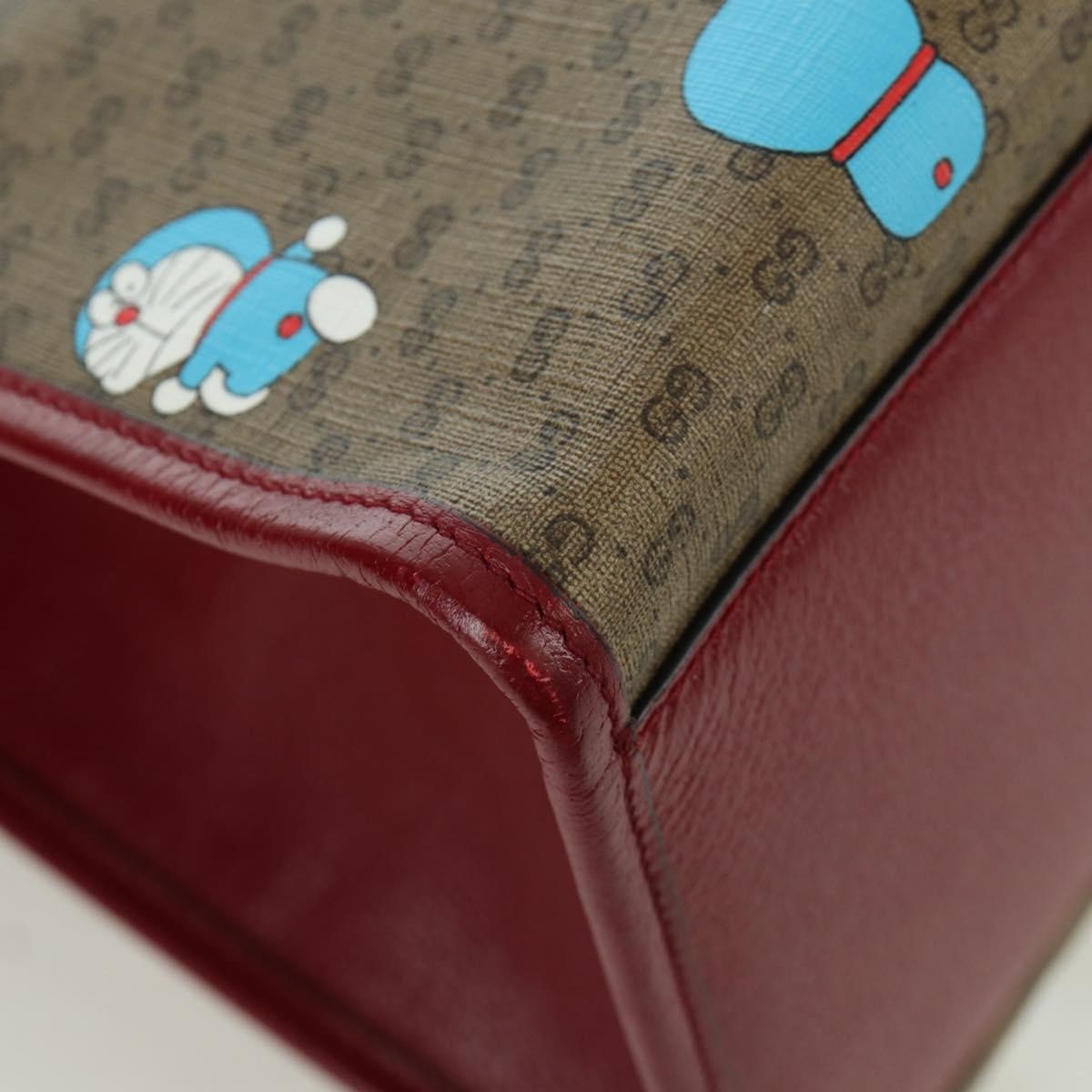 Gucci Doraemon Tote Printed Mini Gg Coated Canvas Beige Canvas Tote Bag Bag (Pre-Owned)