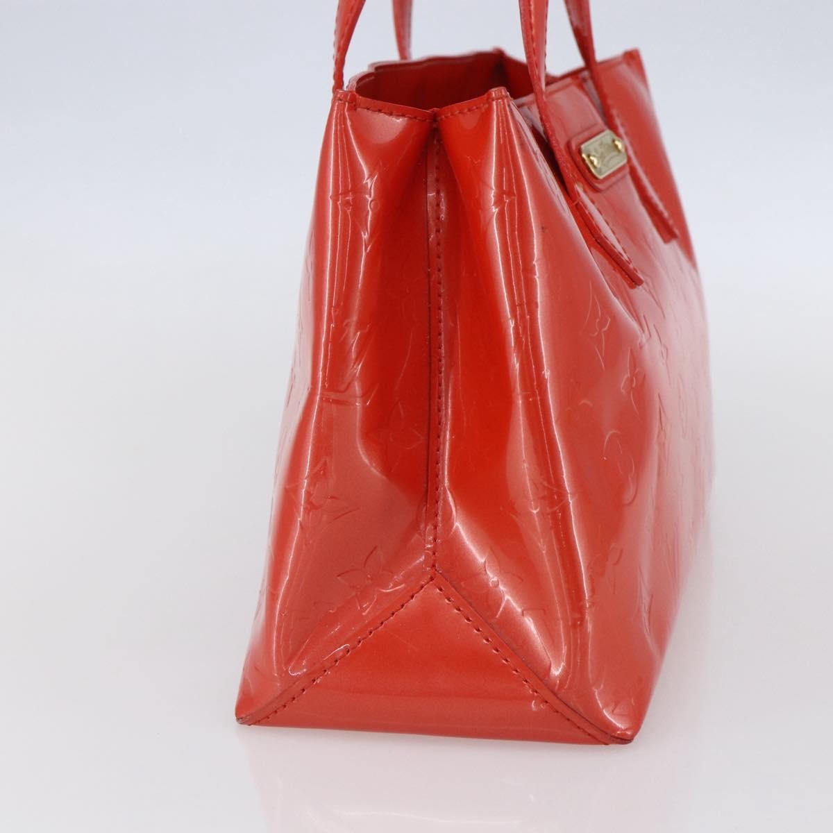 Louis Vuitton Wilshire Handbag Monogram Vernis Orange Patent_Leather Tote Bag Bag (Pre-Owned)