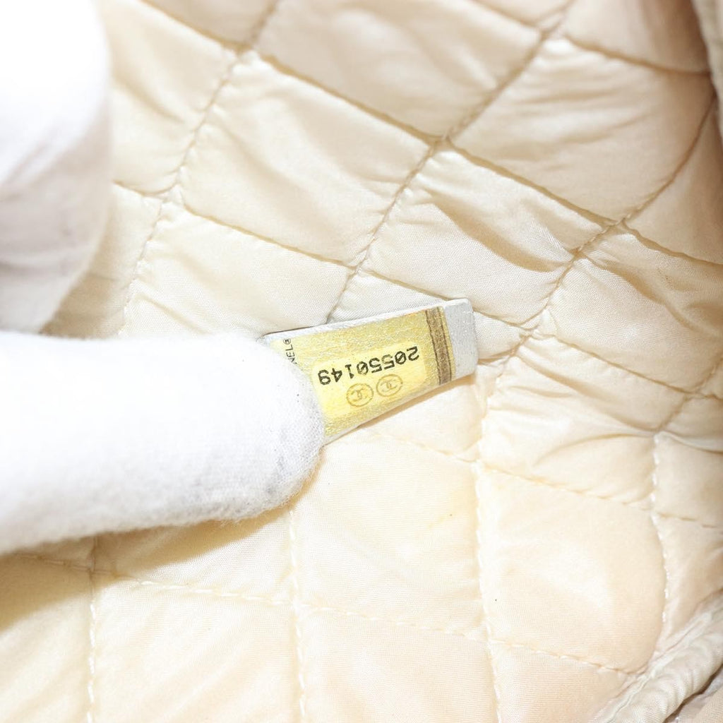 Chanel O Case Clutch Quilted Perforated Lambskin Silver Leather Clutche & Pouche Bag (Pre-Owned)