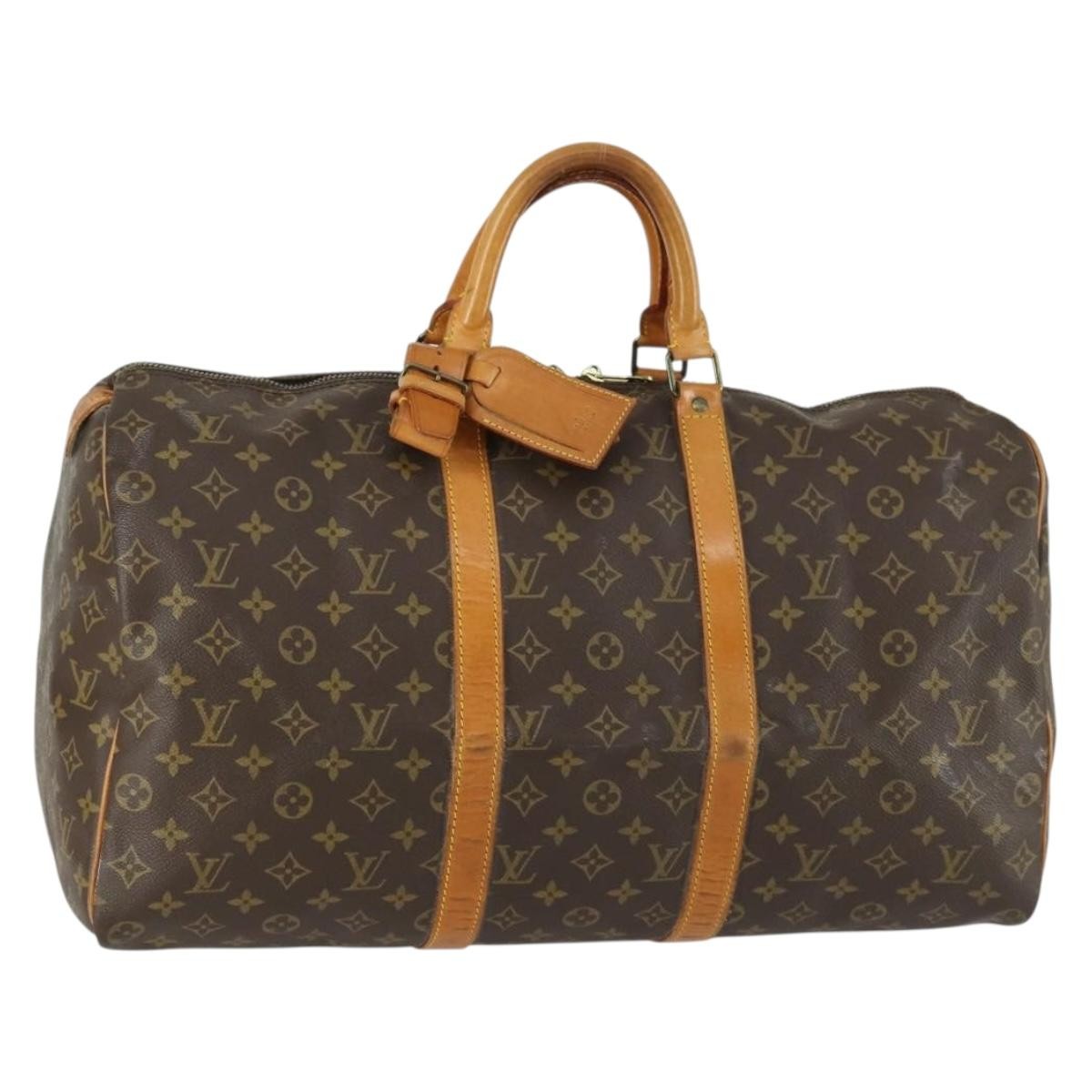 Louis Vuitton Keepall Bag Monogram Canvas Brown Canvas Travel Bag Bag (Pre-Owned)