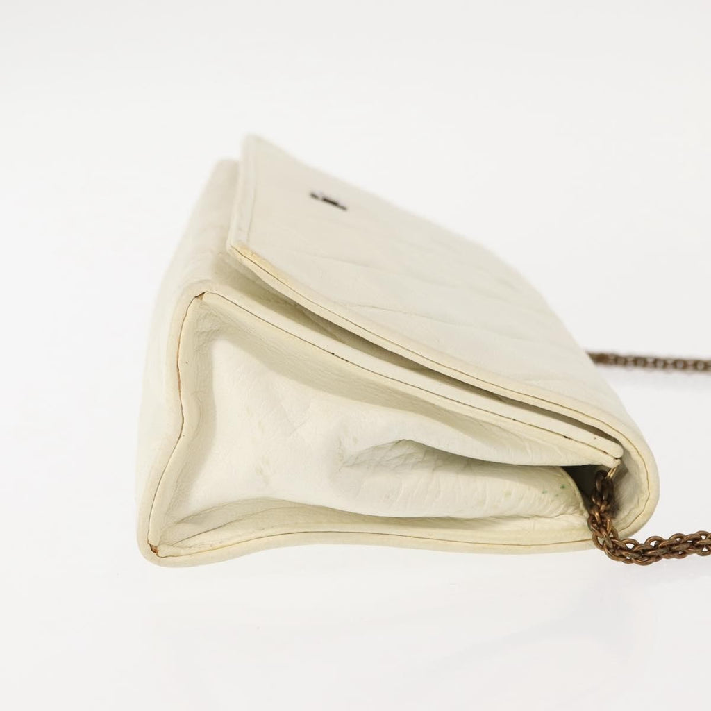 Chanel Full Flap Wallet On Chain Quilted Lambskin White Leather Clutche & Pouche Bag (Pre-Owned)