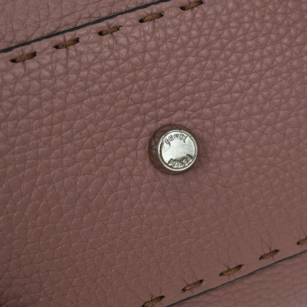 Fendi Selleria Peekaboo Bag Leather Purple Leather Handbag (Pre-Owned)