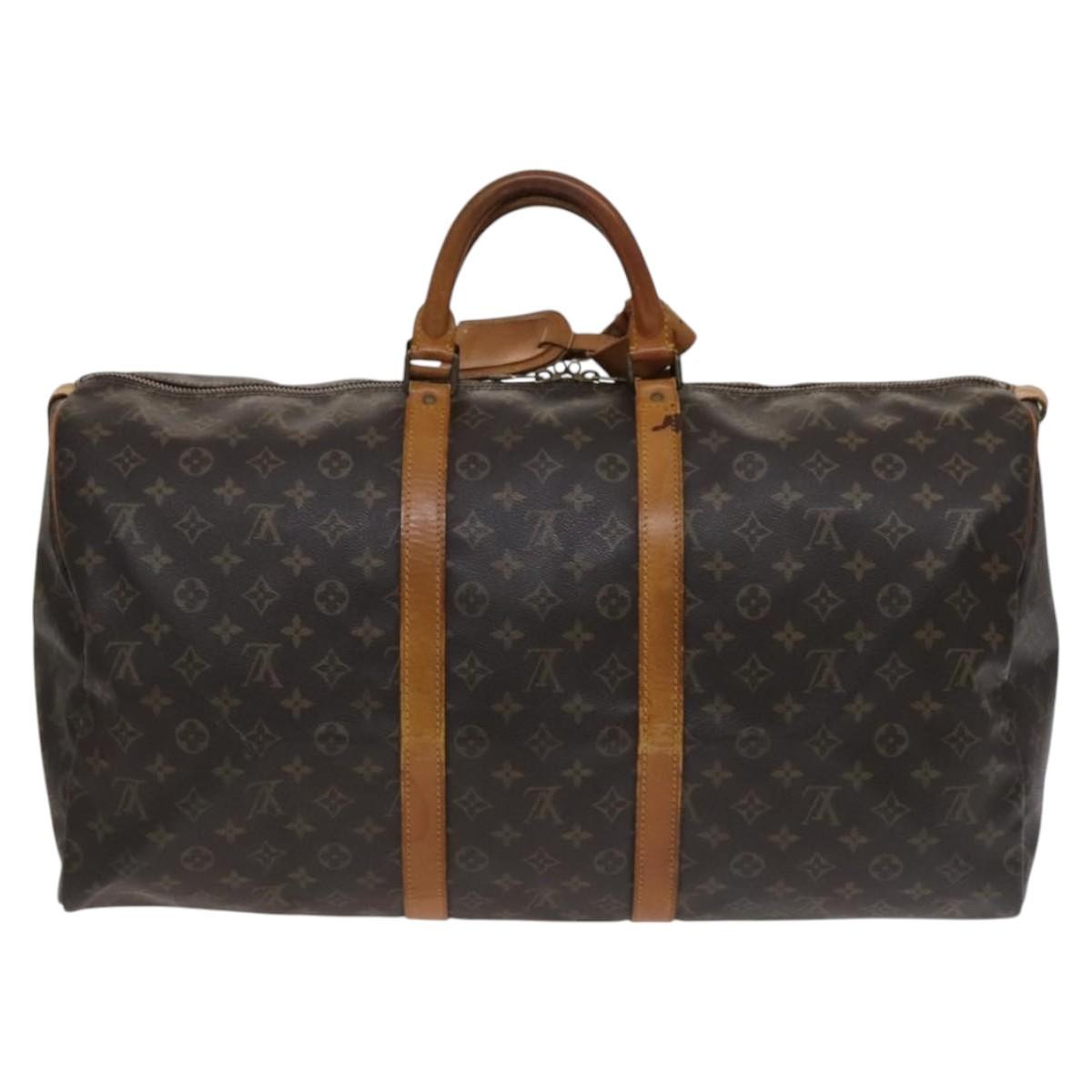 Louis Vuitton Keepall Bag Monogram Canvas Brown Canvas Travel Bag Bag (Pre-Owned)