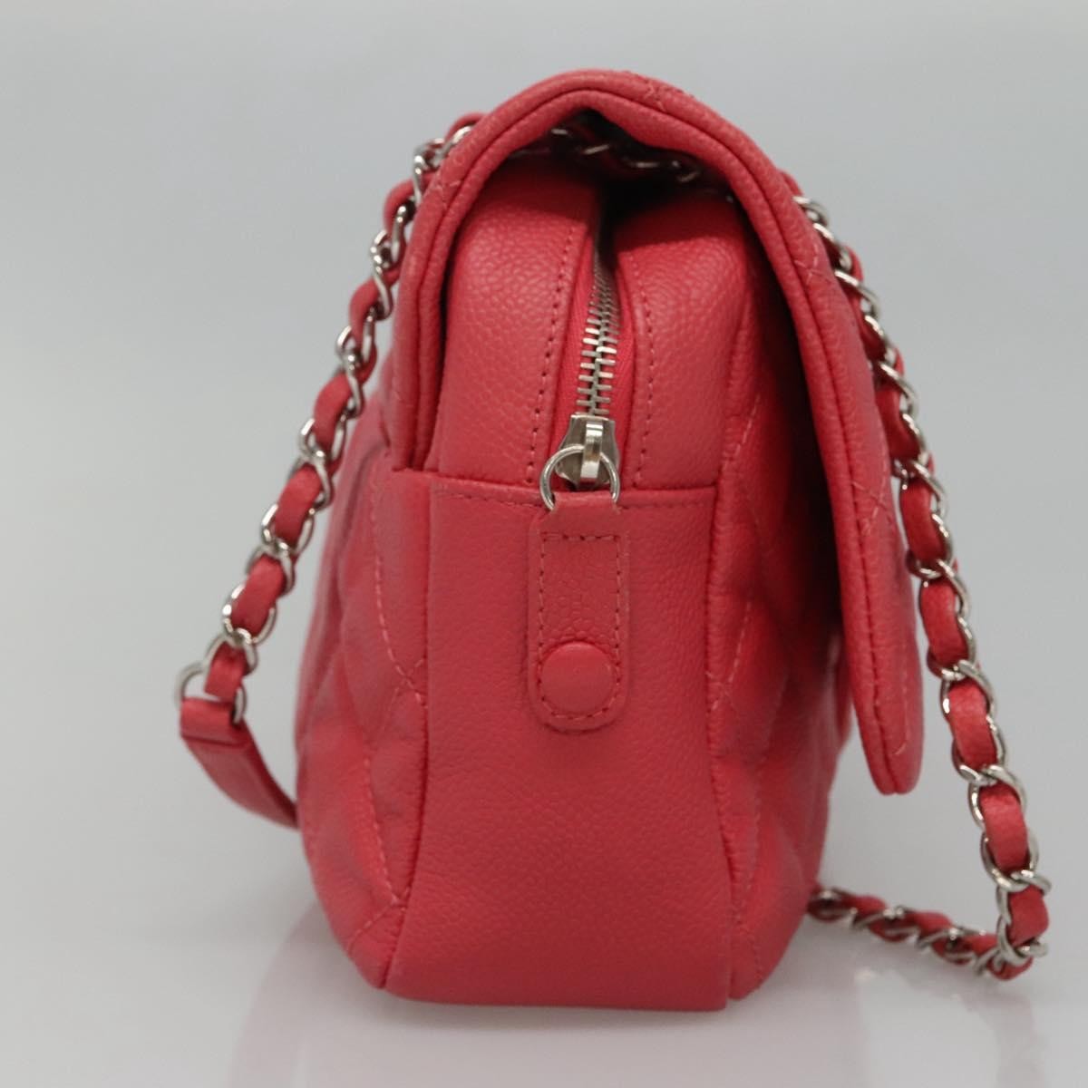 Chanel Flap Shoulder Bag Quilted Lambskin Pink Calfskin Shoulder Bag Bag (Pre-Owned)