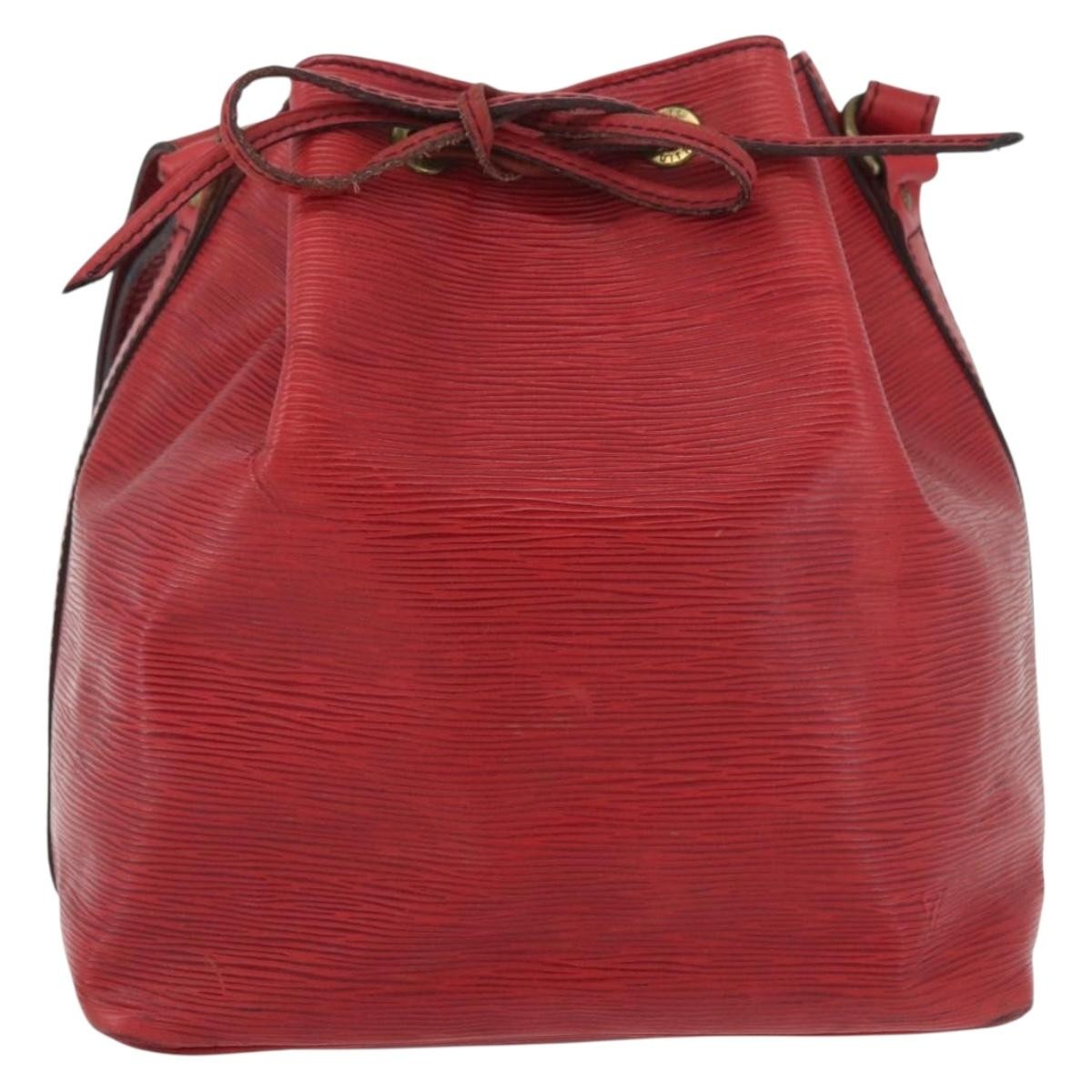 Louis Vuitton Petit Noe Handbag Epi Leather Red Leather Shoulder Bag Bag (Pre-Owned)