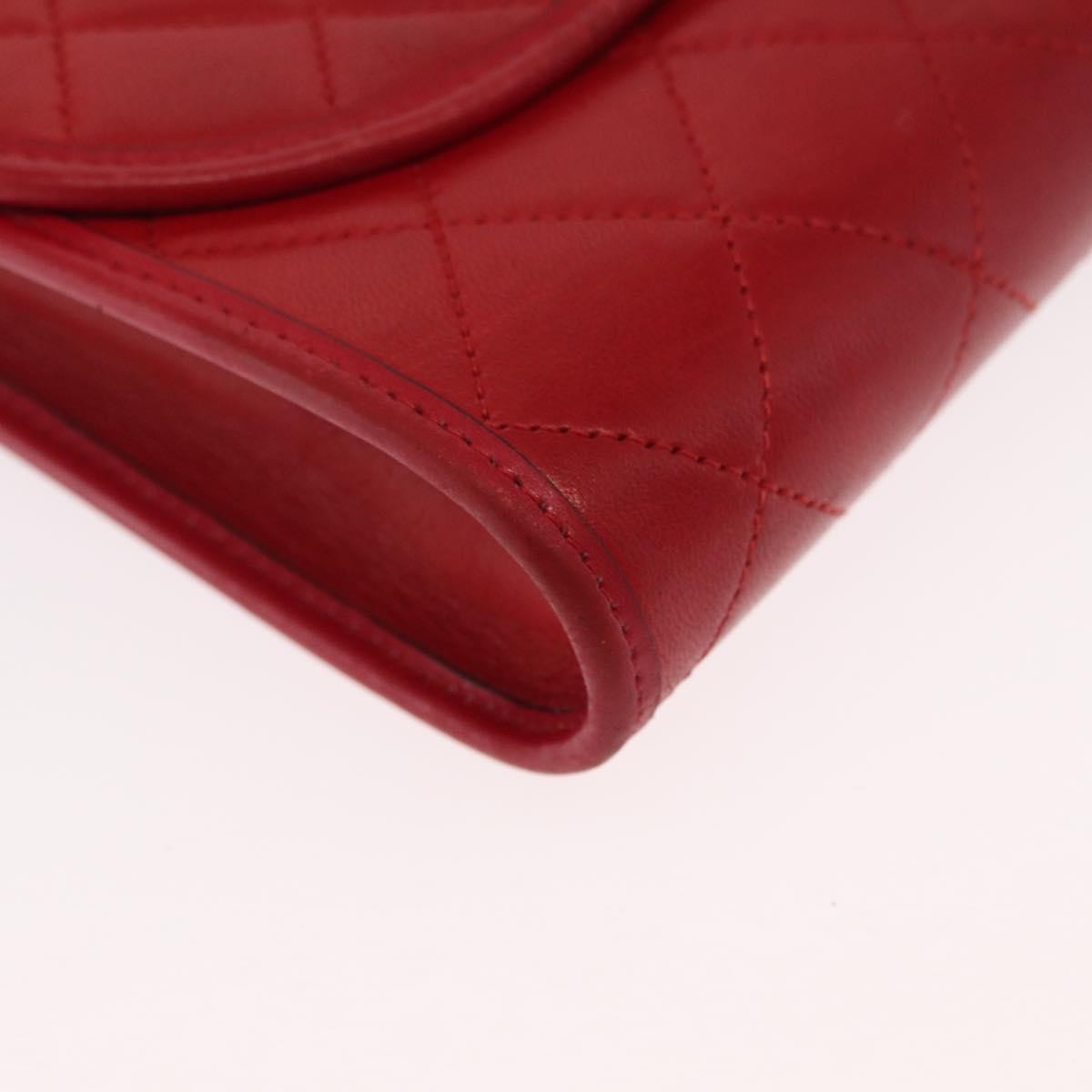 Chanel Vintage Clutch Leather Red Leather Clutche & Pouche Bag (Pre-Owned)