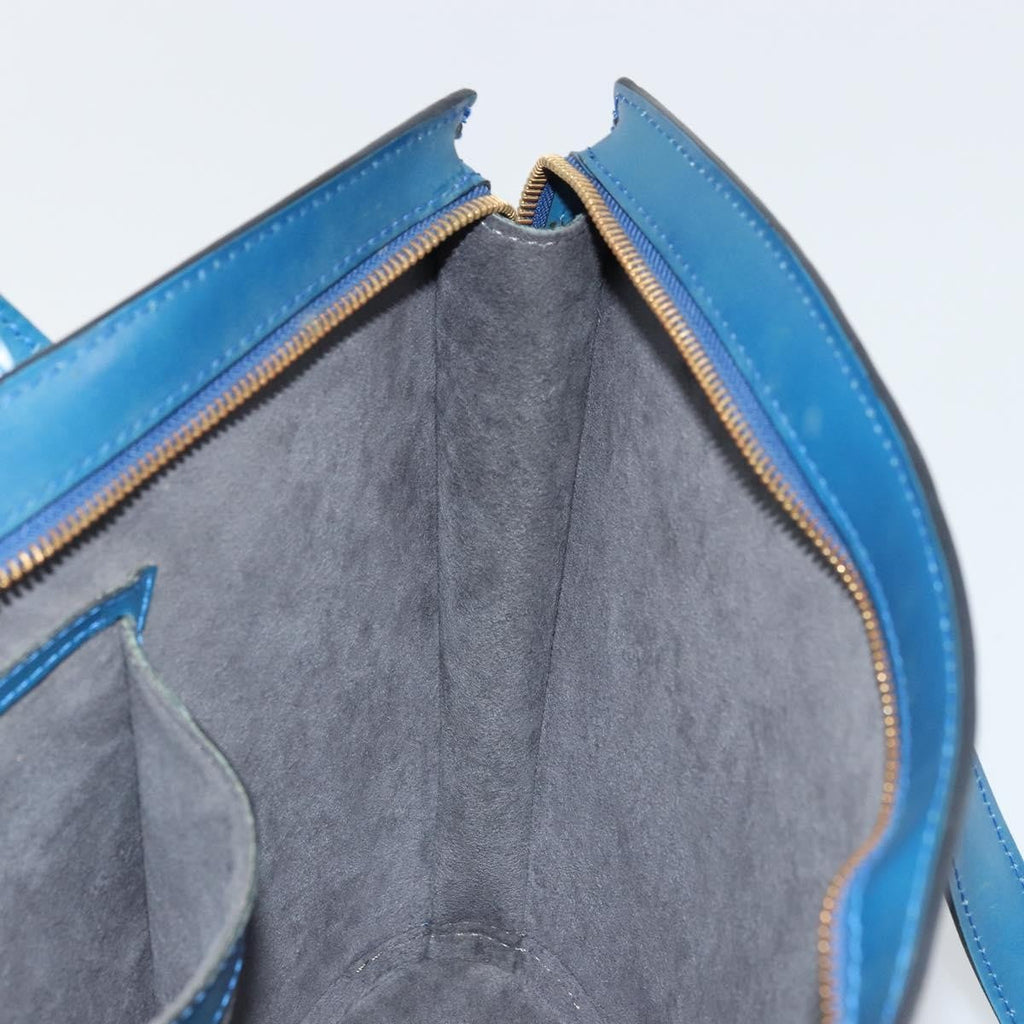 Louis Vuitton Saint Jacques Handbag Epi Leather Blue Leather Handbag (Pre-Owned)
