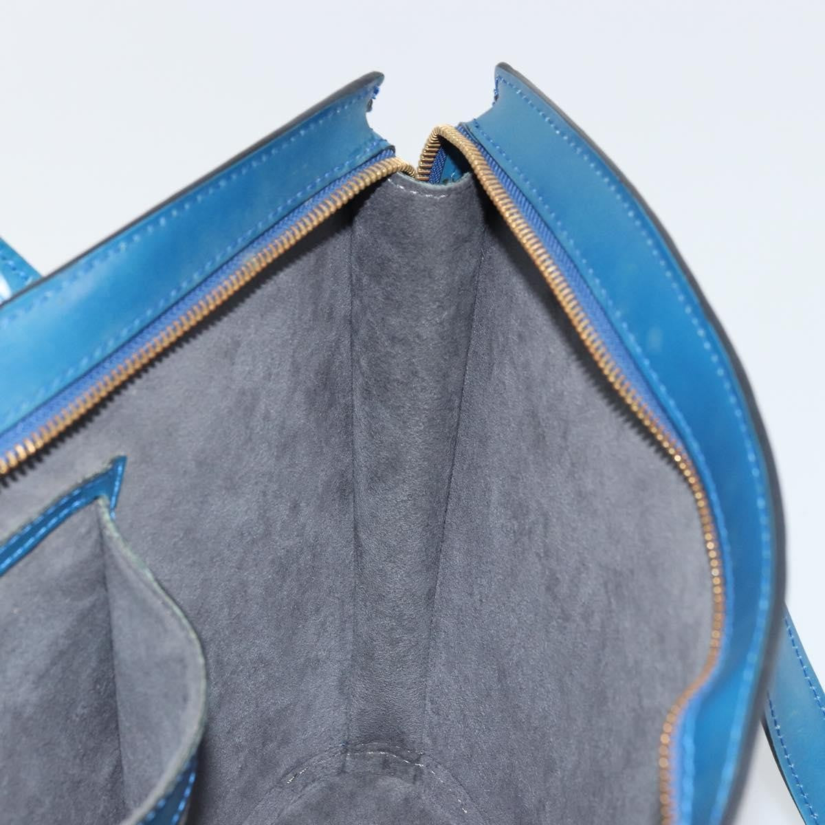 Louis Vuitton Saint Jacques Handbag Epi Leather Blue Leather Handbag (Pre-Owned)