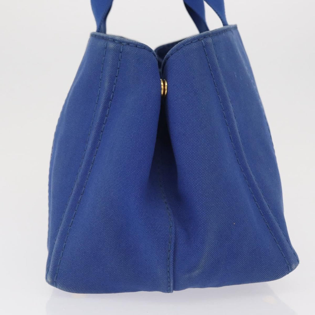 Prada Canapa Open Tote Canvas Blue Canvas Tote Bag Bag (Pre-Owned)