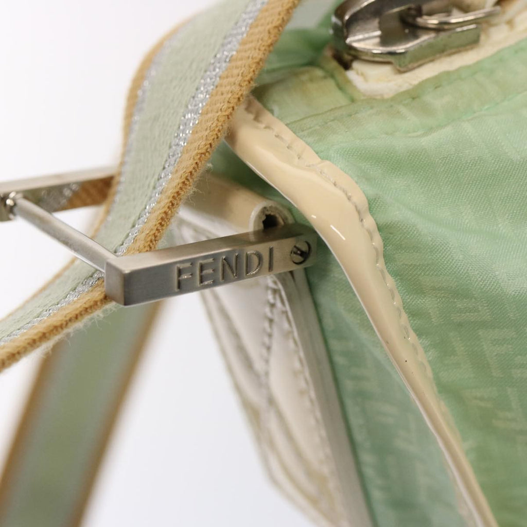 Fendi Vintage Ff Zip Shoulder Bag Zucchino Canvas Green Canvas Shoulder Bag Bag (Pre-Owned)
