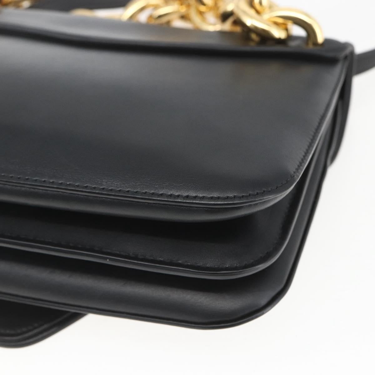 Bottega Veneta Mount Shoulder Bag Leather Black Leather Shoulder Bag Bag (Pre-Owned)