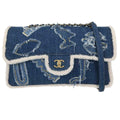 Chanel Egyptian Hieroglyph Flap Bag Denim And Shearling Blue Denim_Jeans Shoulder Bag Bag (Pre-Owned)