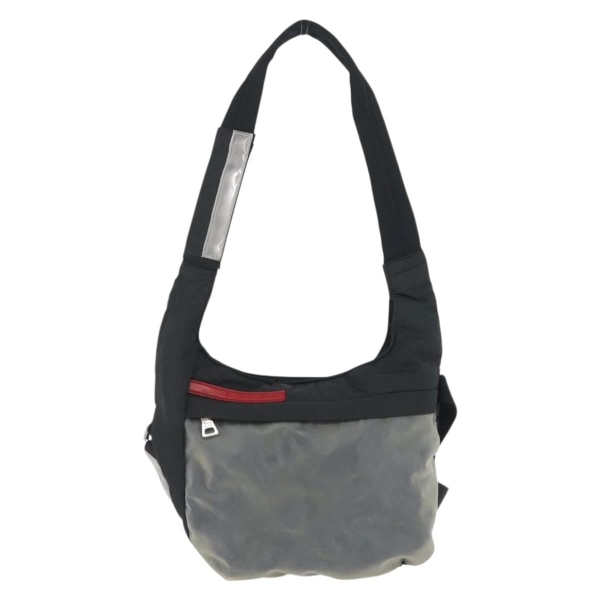 Prada Vintage Sport Shoulder Bag Nylon Black Nylon Shoulder Bag Bag (Pre-Owned)