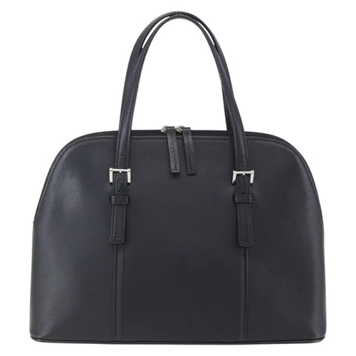 Burberry Vintage Handbag Leather Black Leather Handbag (Pre-Owned)