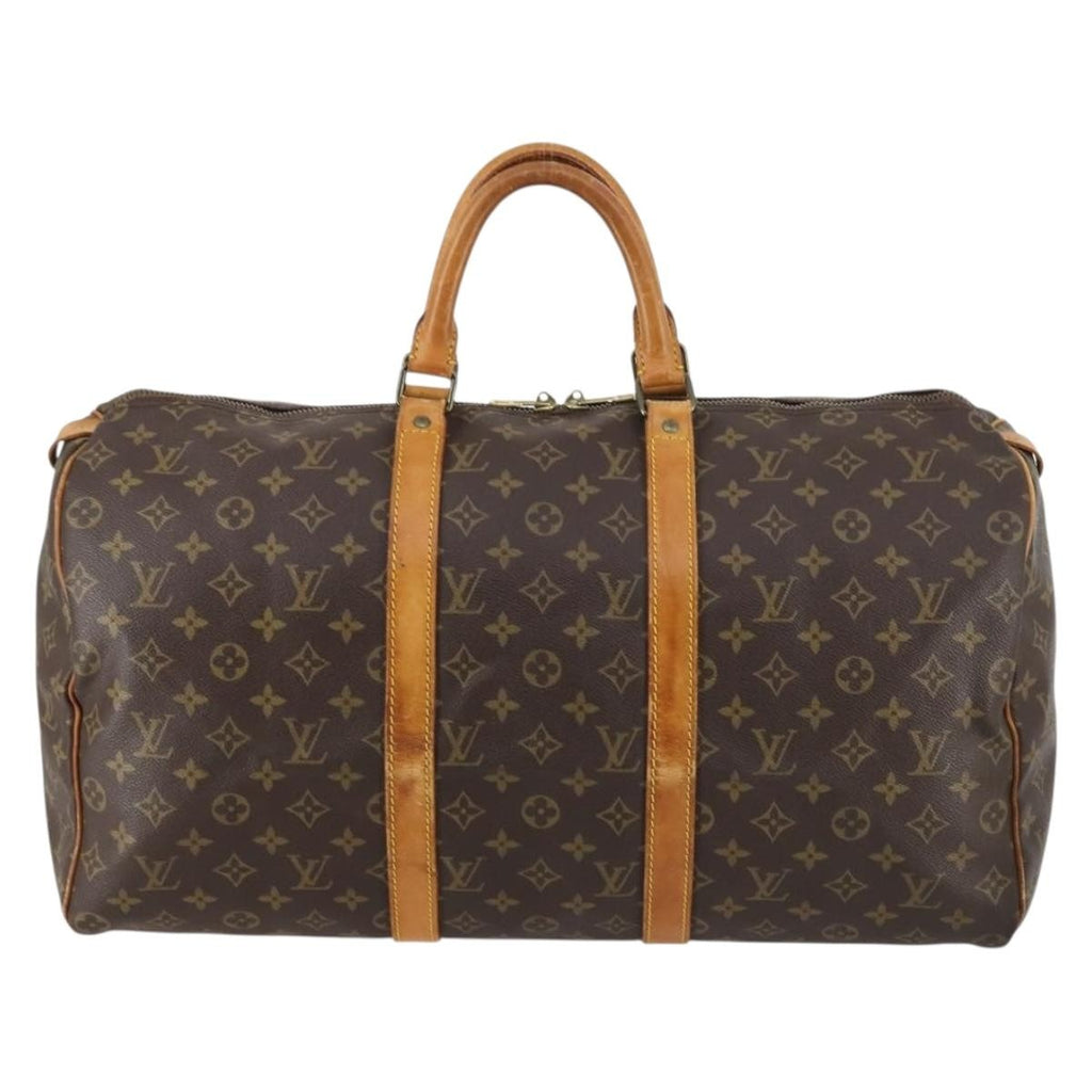 Louis Vuitton Keepall Bag Monogram Canvas Brown Canvas Travel Bag Bag (Pre-Owned)
