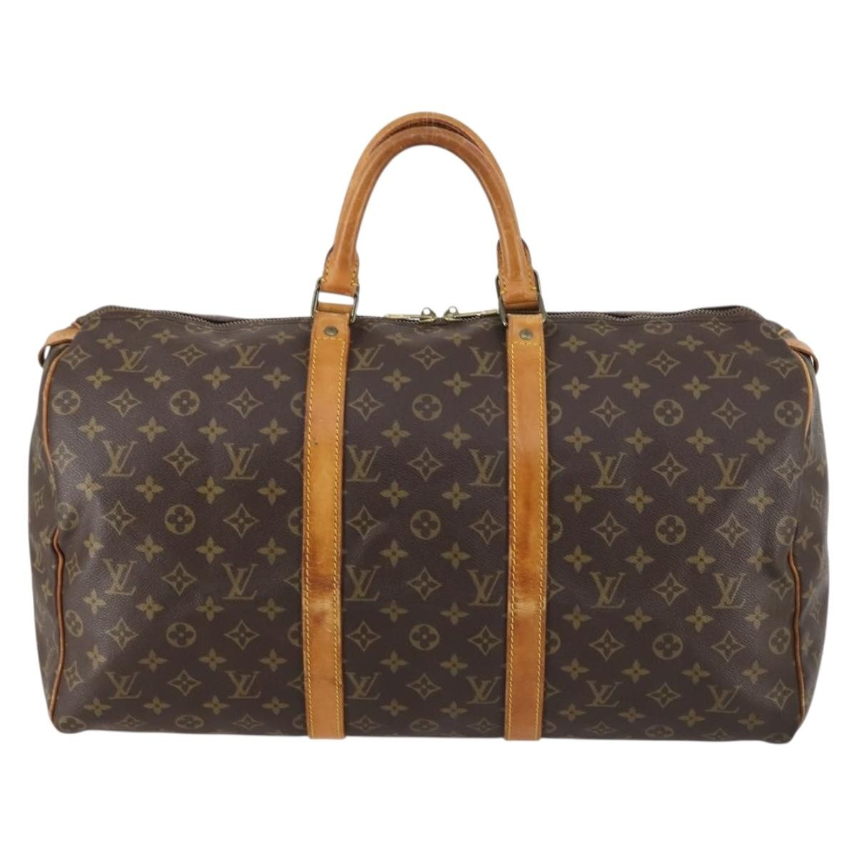 Louis Vuitton Keepall Bag Monogram Canvas Brown Canvas Travel Bag Bag (Pre-Owned)