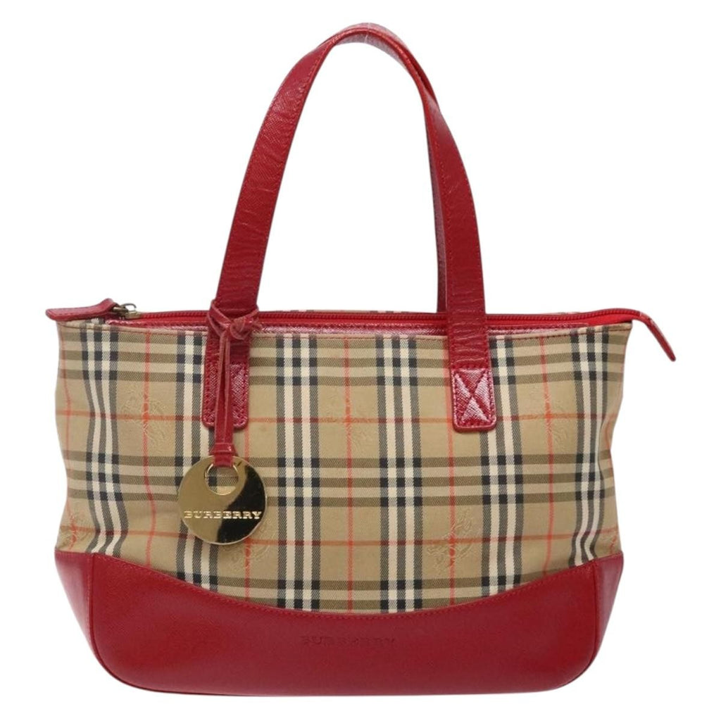 Burberry Nova Check Handbag Nova Check Canvas Beige Canvas Handbag (Pre-Owned)