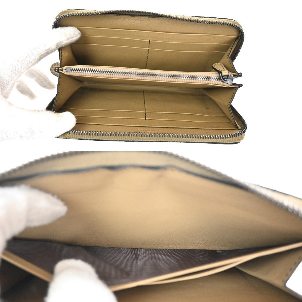 Bottega Veneta Intrecciato Long Zip  Wallet Leather Brown Leather Wallets Accessory (Pre-Owned)